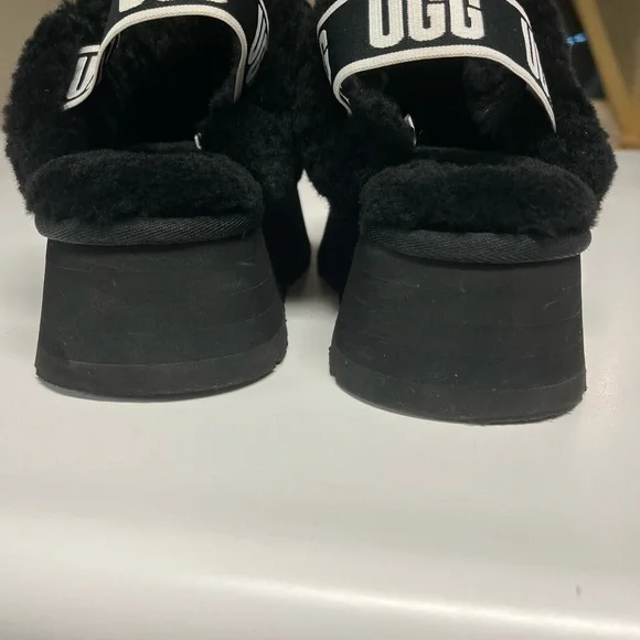 UGG Funkette Suede Sheepskin Platform Slingback Size 7 - Picture 4 of 9